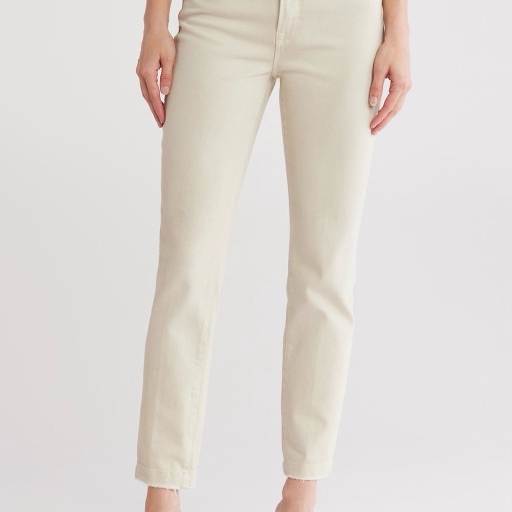 Good American Slim-Straight Jeans in Bone | NWT Sz 4/27